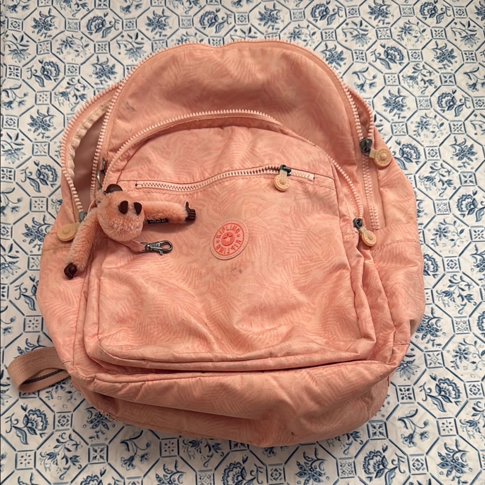 Kipling Light Pink Backpack with Keychain